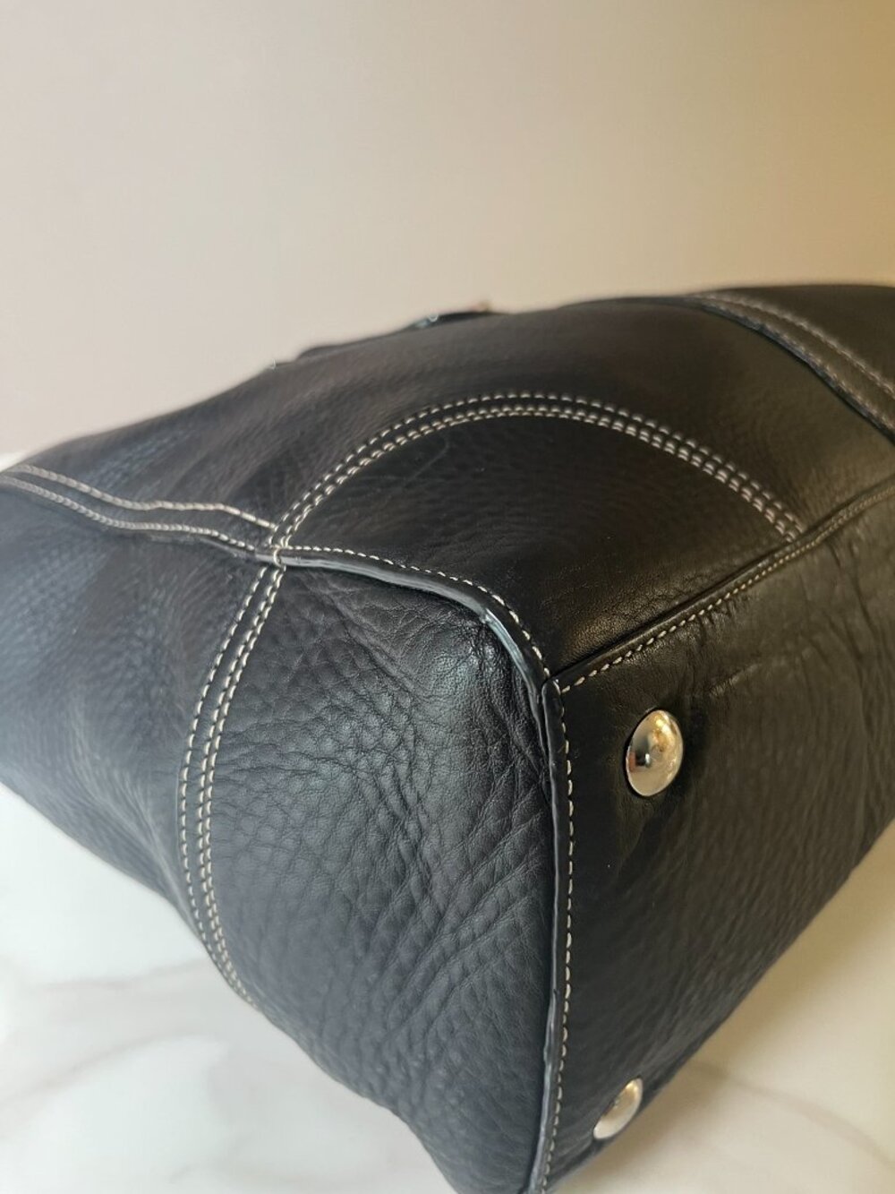 Coach Black Pebbled Leather Turnlock Tote Carryall F16960 EUC - Picture 13 of 16